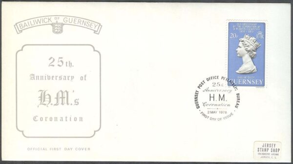 Guernsey - FDC 1978-05-02 - Kröning av Elisabeth II 25 år, 1 kpl