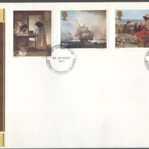 Jersey – FDC 1971-10-05 – Konst bla Fartyg – Dräkter, 4 kpl