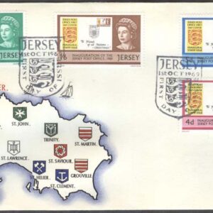 Jersey – FDC 1969-10-01 – Egna Postens öppnande – Elisabeth II, 4 kpl