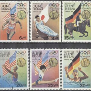 Guinea-Bissau – M  818-823 OS i Los Angeles 1984 Medaljörer bla C Lewis, 6 olika