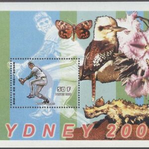 Niger – M BL 122 OS i Sydney 2000 Baseball – Fjäril – Fågel – Kräldjur, Block **