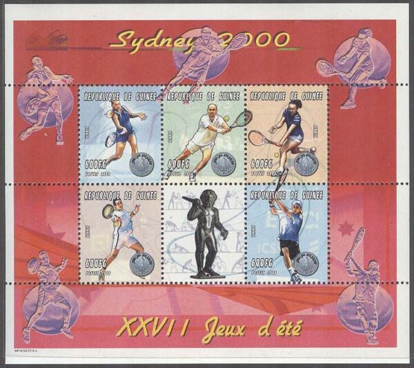 Guinea - M 2829-2833 OS i Sydney 2000 Tennis, Miniark kpl **