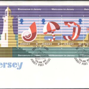 Jersey – FDC 1975-06-06 – Turisfrimärken – På Stranden, Block