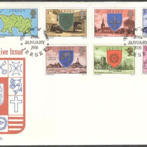 Jersey – FDC 1976-01-29 – Pastorsämbeten och dess Vapen, 18 kpl