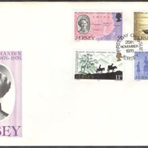 Jersey – FDC 1976-11-25 – L M  Grandin 100 år – Missionär, 4 kpl