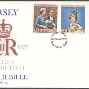 Jersey – FDC 1977-02-07 – Elisabeth II 25 år på Tronen, 3 kpl
