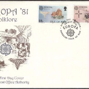 Isle of Man – FDC 1981-05-22 – Europa CEPT 1981 Folklore bla Fartyg & Ko, 2 kpl