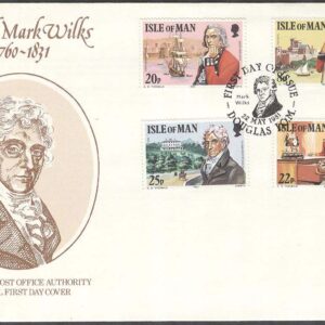 Isle of Man – FDC 1981-05-22 – M Wilks död i 150 år Officer – Fartyg, 4 kpl
