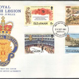 Isle of Man – FDC 1981-09-29 – Kungl. Brittiska Legionen 60 år – Båt & Flyg, 4 kpl