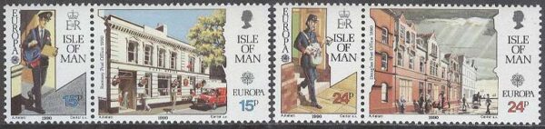 Isle of Man - M  427-430 Europa CEPT 1990 Postbyggnader, 2 st par kpl **