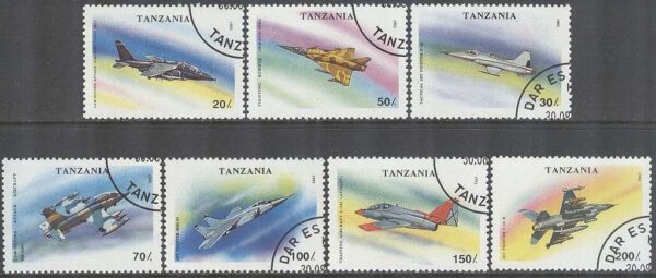 Tanzania - M 1591-1597 Militärflygplan bla Ariojet C-101, 7 kpl stpl