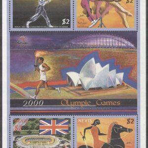 Nevis – M 1545-1548 OS i Sydney 2000 bla Gymnastik, Miniark kpl **