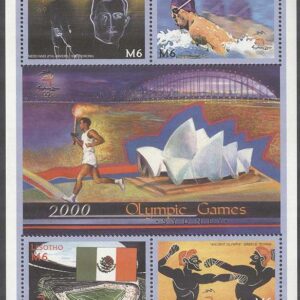 Lesotho – M 1616-1619 OS i Sydney 2000 bla Simning, Miniark kpl **