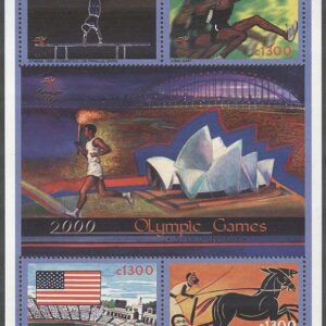 Ghana – M 3126-3129 OS i Sydney 2000 bla Friidrott, Miniark kpl **