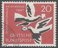 Tyskland – M  276 Internationella Brevveckan 1957 – Brevduva, 1 kpl