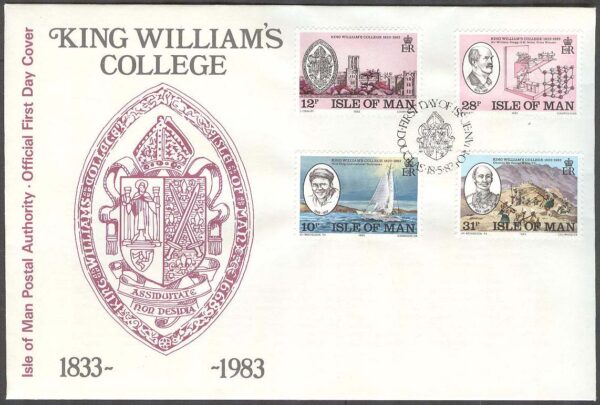 Isle of Man - FDC 1983-05-18 - Kung Williams College 150 år - Båt, 4 kpl