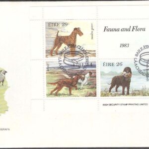 Irland – FDC 1983-06-23 – Irländska hundar bla Kerry-Blue-Terrier, Block