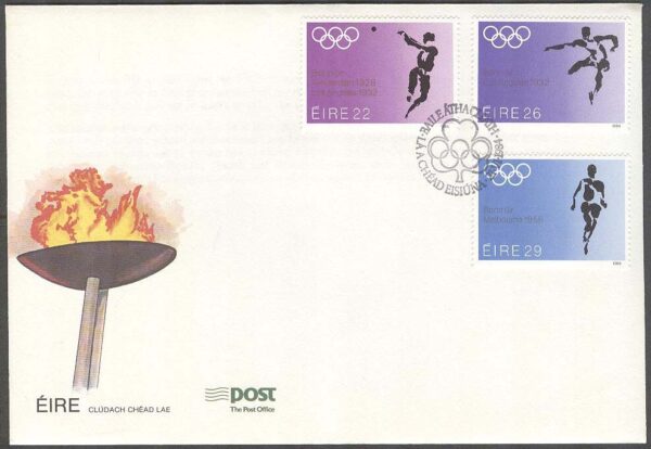 Irland - FDC 1984-06-21 - Sport - Irländska OS medaljer 1932 & 1956, 3 kpl
