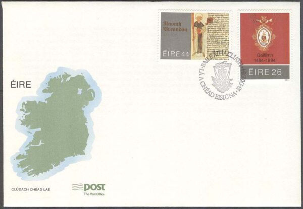 Irland - FDC 1984-09-18 - Galway 500 år - St. Brendan 1500 år, 2 kpl
