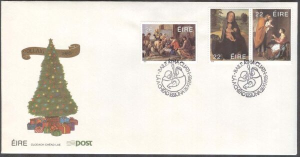 Irland - FDC 1985-11-26 - Jul 1985 I - Konst på Nationalgallerian, par + 1 kpl