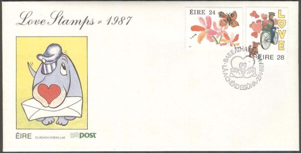 Irland - FDC 1987-01-27 - Valentins Dag 1987, 2 kpl