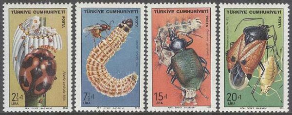 Turkiet - M 2529-2532 Nyttiga Insekter I bla Skalbaggar, 4 kpl **
