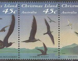 Christmas Island – M  379-383 Havsfåglar bla Brun sula, 5-strip kpl **