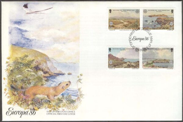 Isle of Man - FDC 1986-04-10 - Europa CEPT 1986 Natur, 2 st par kpl