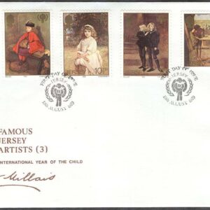 Jersey – FDC 1979-08-13 – Konst, Int. barnåret, målningar av Millais, 4 kpl