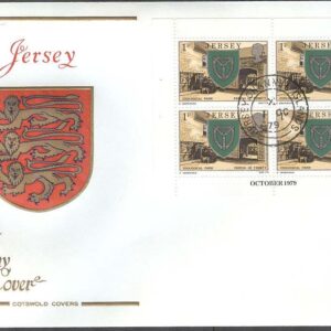 Jersey – FDC 1979-10-01 – Pastorsämbeten och dess Vapen, 3 st 4-Block