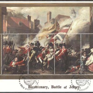 Jersey – FDC 1981-01-06 – Slaget om Jersey 200 år – Uniformer, Block