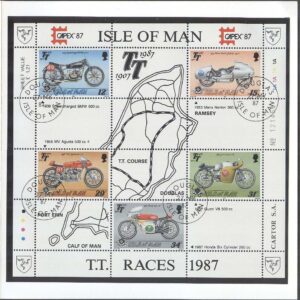 Isle of Man – M BL   9 TT – Motorcyleltävlingen 80 år, Motorcyklar, Block i folder