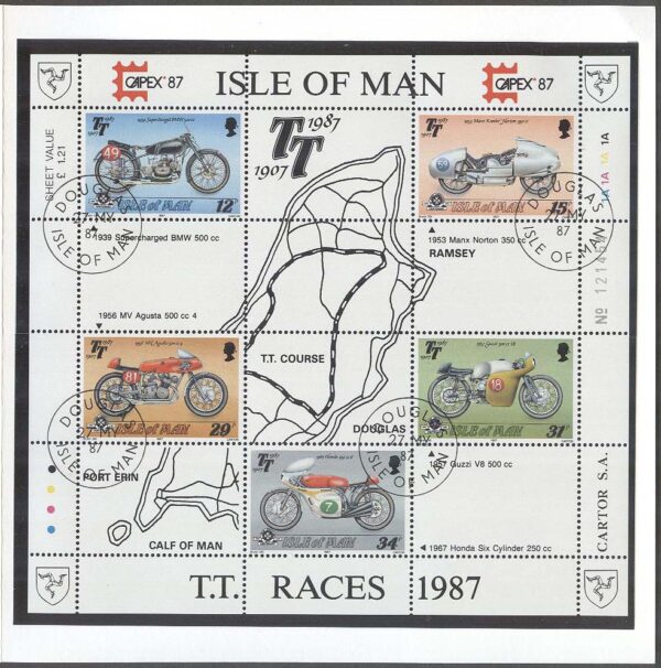 Isle of Man - M BL   9 TT - Motorcyleltävlingen 80 år, Motorcyklar, Block i folder