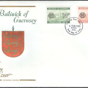 Guernsey – FDC 1980-02-05 – St. Peter Port – Portomärken 2 kpl