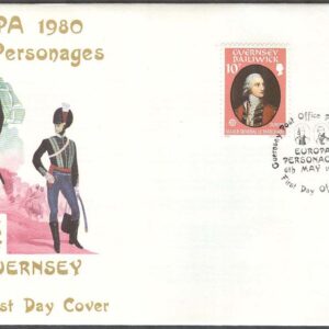 Guernsey – FDC 1980-05-06 – Europa CEPT 1980 Personligheter, 2 kpl