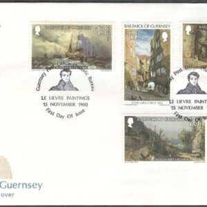 Guernsey – FDC 1980-11-15 – Jul 1980 – Konst av P Le Lievre bla Landskap, 5 kpl