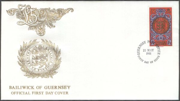 Guernsey - FDC 1981-05-22 - Mynt & Vapen, 1 kpl