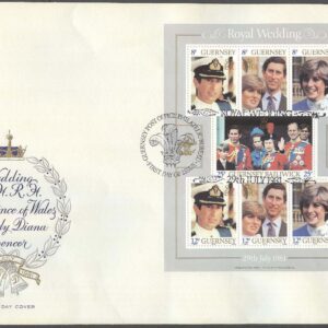 Guernsey – FDC 1981-07-29 – Bröllop Prins Chales & Diana, Block