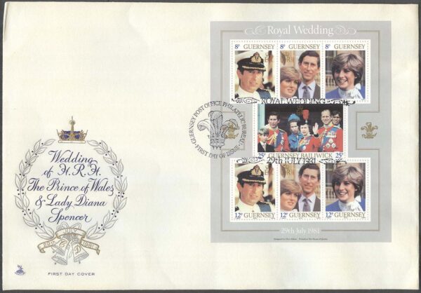 Guernsey - FDC 1981-07-29 - Bröllop Prins Chales & Diana, Block
