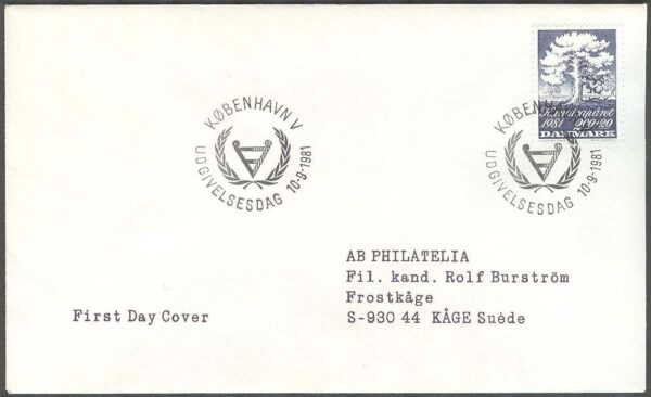 Danmark - FDC 1981-09-10 - Internationella Handikappåret 1981, 1 kpl Adressat