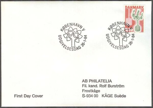 Danmark - FDC 1984-01-26 - Plantera ett Träd, 1 kpl Adressat
