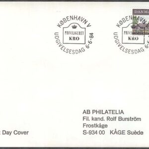 Danmark – FDC 1984-06-06 – Äldre dansk krog – Byggnader, 1 kpl Adressat