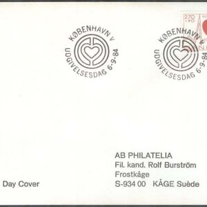 Danmark – FDC 1984-09-06 – Hjärtföreningen, 1 kpl Adressat