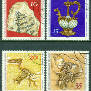DDR – M 1822-1824, 1826 Muséet för biologi, paläontologiska samlingar, 4 ol.