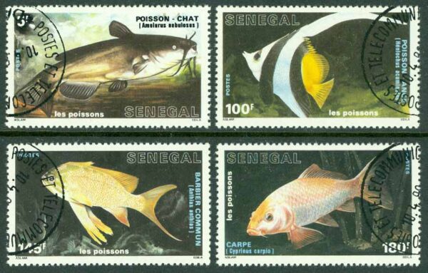Senegal - M  960-963 Fiskar bl.a. Karp, 4 kpl stpl