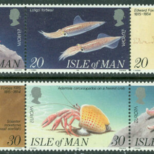 Isle of Man – M  587-592 Europa CEPT 1994 Havsdjur, 2 st 3-strip **