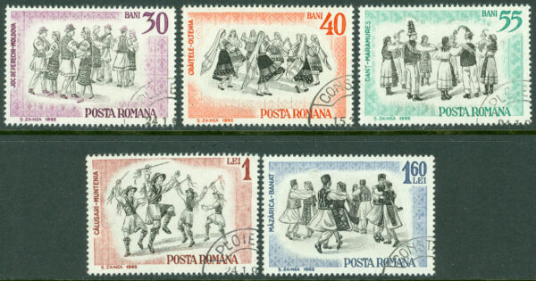 Rumänien - M 2487-2491 Folkdans, 5 ol