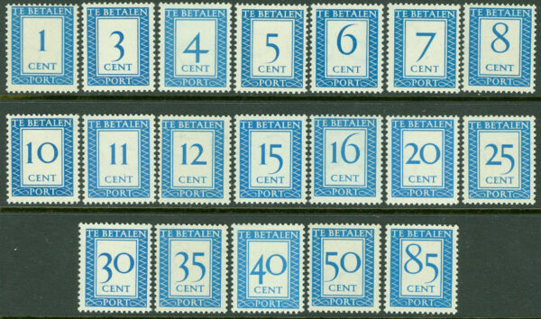 Nederländerna - M P 80-89X, 91-99X Lösenmärken, 19 ol. **
