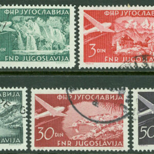 Jugoslavien – M  644-646, 648-651 Flygplan över landskap, 7 ol. stpl