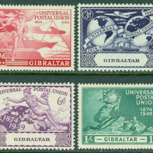 Gibraltar – M  125-128 Världspostföreningen UPU 75 år, 4 kpl **
